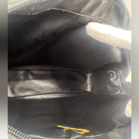 MARIO VALENTINO Black Leather V Logo Clutch/Cosmetic/Toiletry/Travel PVC Bag - Picture 10 of 11